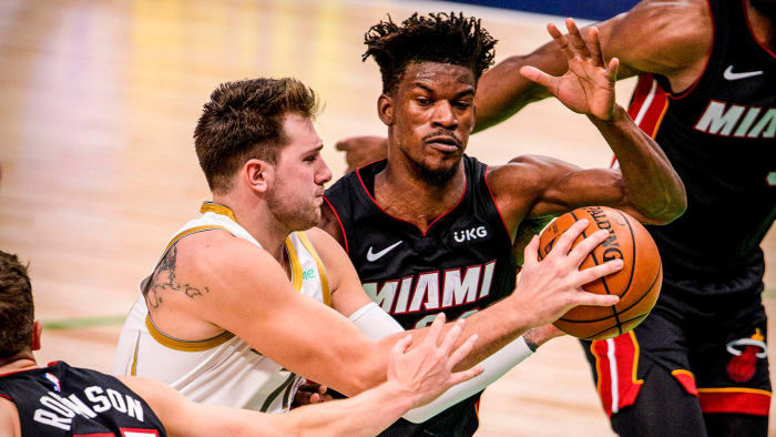 Jimmy Butler and Luka Doncic